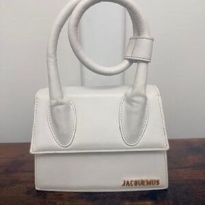 Jacquemus White Mini Top-Handle Leather Bag